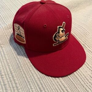 Red Baseball Cap with Embroidered Logo